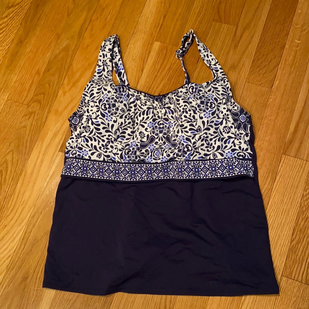 Navy & white tankini from Lands End 14 W